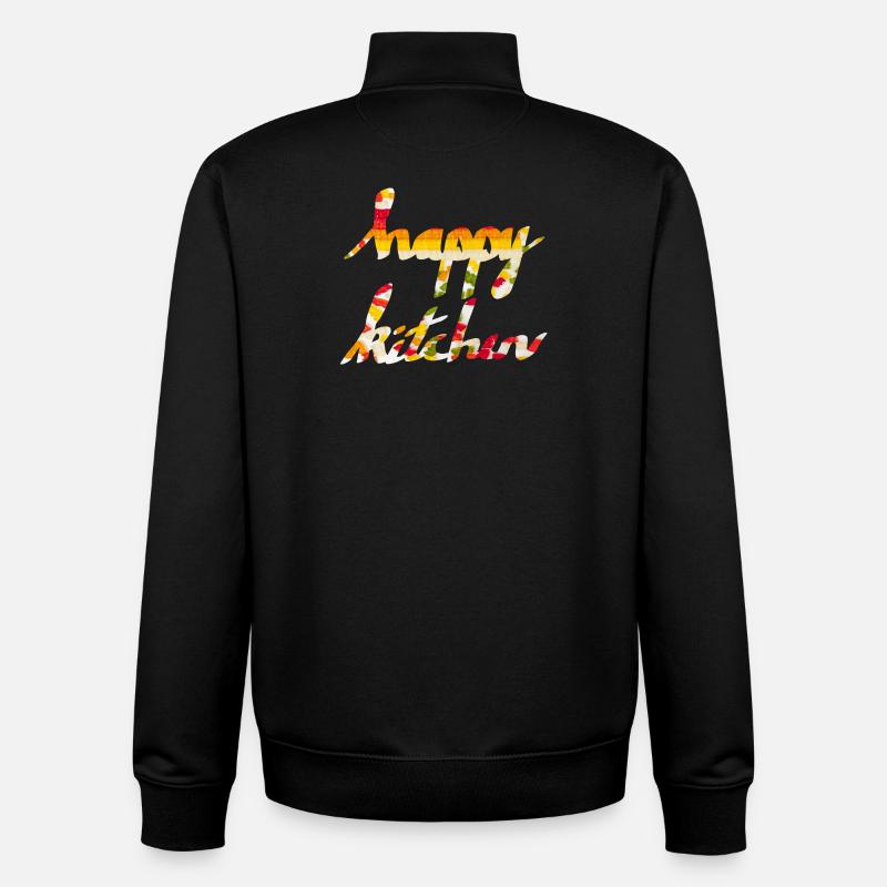 Cuisine heureuse - Sweat zippé unisexe en coton bio Stanley/Stella - noir