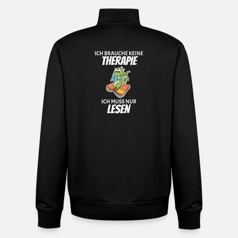 Bücher Drache Drachen - Unisex Organic Zip Sweatshirt von Stanley/Stella - Schwarz