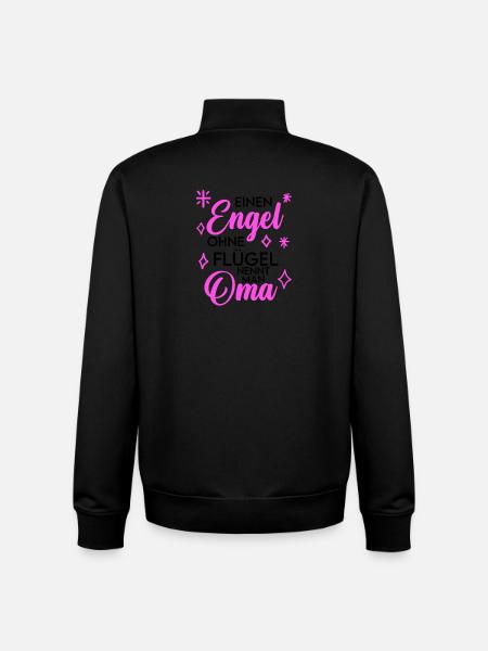 Oma Engel Spruch Geschenk - Unisex Organic Zip Sweatshirt von Stanley/Stella - Schwarz