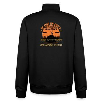 Humour Papy Chasse humoristique Papi Chasseur Tee - Sweat zippé unisexe en coton bio Stanley/Stella - noir - Dos - AI Model Male 185 light (185cm)