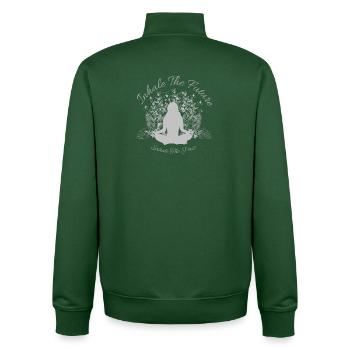 Inhale The Future Exhale The Past - Yoga Vibes - Unisex Organic Zip Sweatshirt von Stanley/Stella - Flaschengrün - Hinten - AI Model Male 185 dark (185cm)