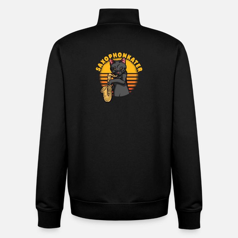 Gueule de bois du saxophone - Sweat zippé unisexe en coton bio Stanley/Stella - noir