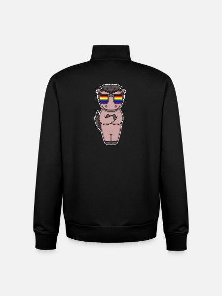Gay Regenbogen - Pferd mit Brille - Unisex Organic Zip Sweatshirt von Stanley/Stella - Schwarz