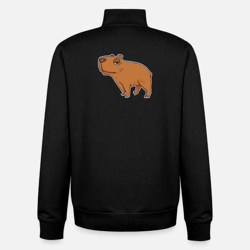 Capybara Capybara Cadeau - Sweat zippé unisexe en coton bio Stanley/Stella - noir
