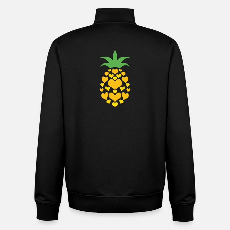 Cœur d’ananas - Sweat zippé unisexe en coton bio Stanley/Stella - noir