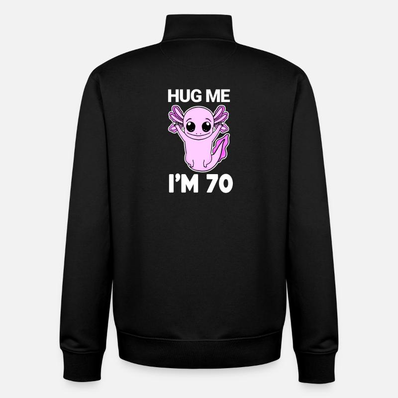 70e anniversaire - 70 ans - Câlin - Sweat zippé unisexe en coton bio Stanley/Stella - noir
