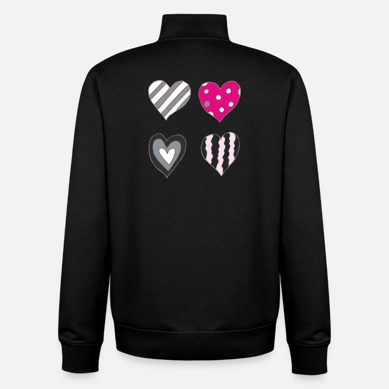 Heart Variation - Unisex Organic Zip Sweatshirt by Stanley/Stella - black