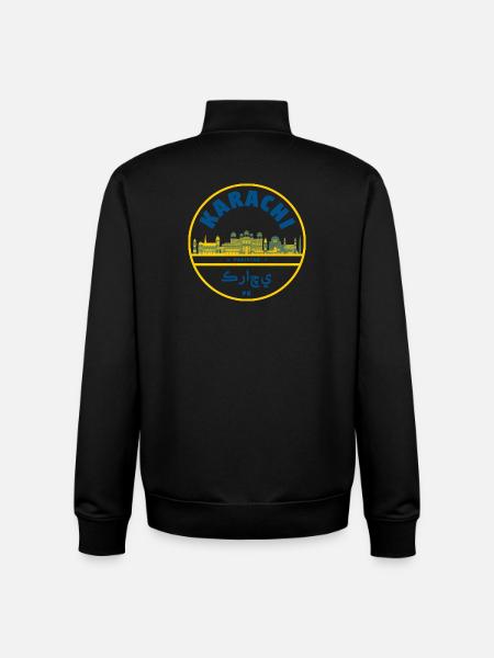 Karachi Skyline Emblem Pakistan - Unisex Organic Zip Sweatshirt by Stanley/Stella - black