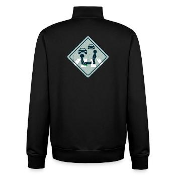 Klimaaktivist Straßen Kleben - Unisex Organic Zip Sweatshirt von Stanley/Stella - Schwarz - Hinten - AI Model Male 185 light (185cm)