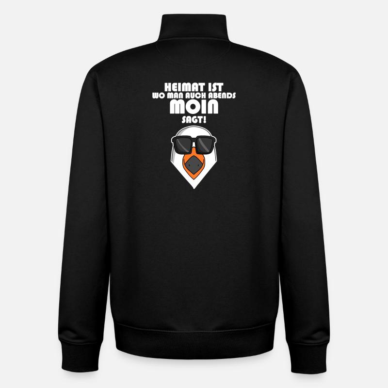 Plattdeutsch Spruch Moin Möwe Nordsee - Unisex Organic Zip Sweatshirt von Stanley/Stella - Schwarz