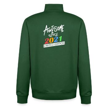 2021 - Vintage 2021 - Unisex Organic Zip Sweatshirt by Stanley/Stella - bottle green - Back - AI Model Male 185 dark (185cm)