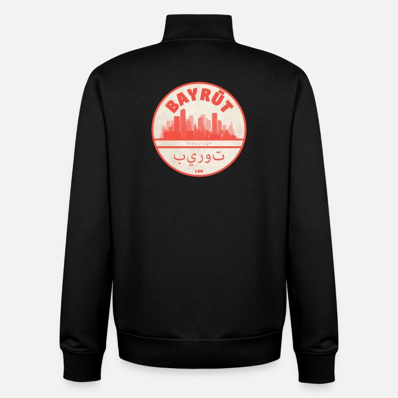 Beirut Skyline Rundlogo Rot - Unisex Organic Zip Sweatshirt von Stanley/Stella - Schwarz