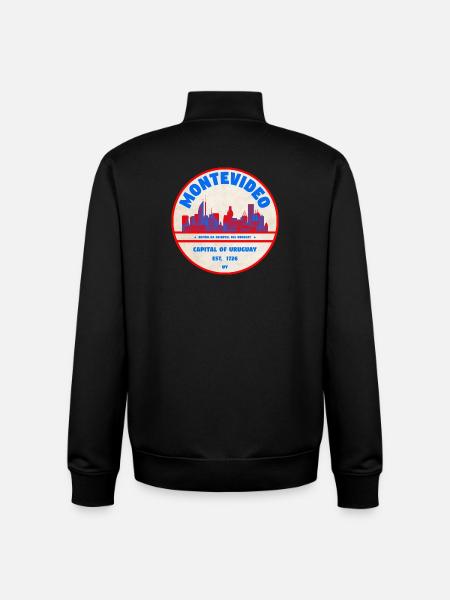 Montevideo Uruguay Skyline Emblem Design - Unisex Organic Zip Sweatshirt von Stanley/Stella - Schwarz