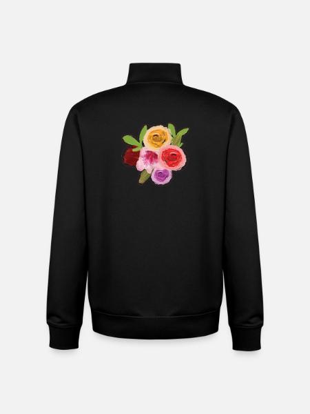 Aquarell Blumen Illustration - Unisex Organic Zip Sweatshirt von Stanley/Stella - Schwarz