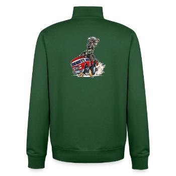 Pompier pompier sauveteur - Sweat zippé unisexe en coton bio Stanley/Stella - vert bouteille - Dos - AI Model Male 185 dark (185cm)