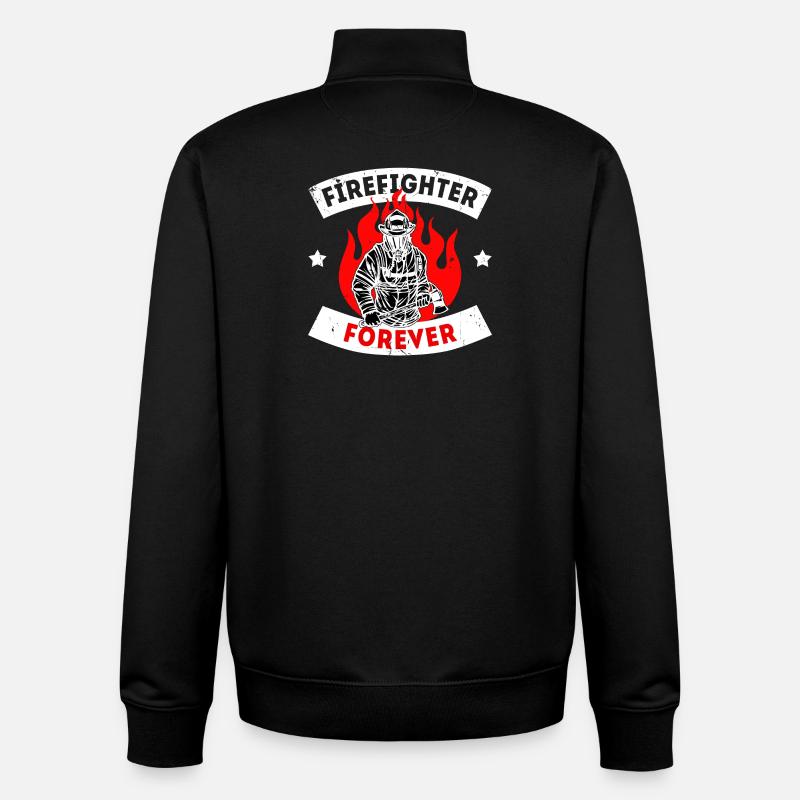 Professional Fire Brigade Firefighter Statement - Unisex Organic Zip Sweatshirt by Stanley/Stella - black