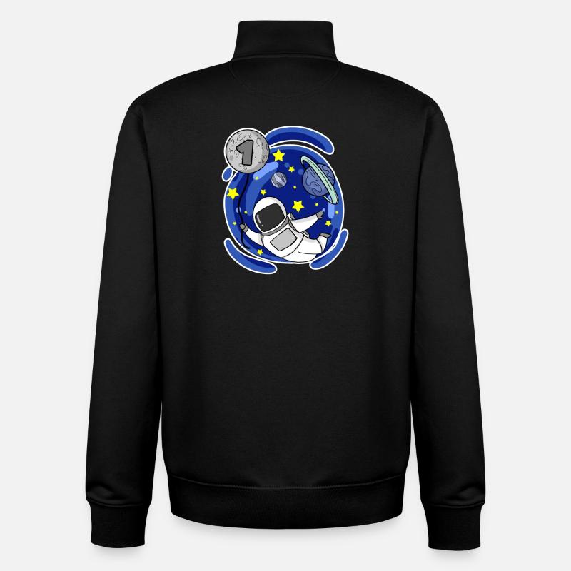 1 Jahr alt oder Einschulung - Unisex Organic Zip Sweatshirt von Stanley/Stella - Schwarz