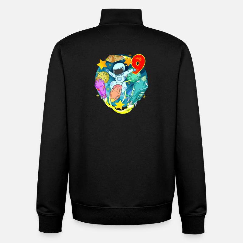 9 Years Birthday Boy Gift - Unisex Organic Zip Sweatshirt by Stanley/Stella - black