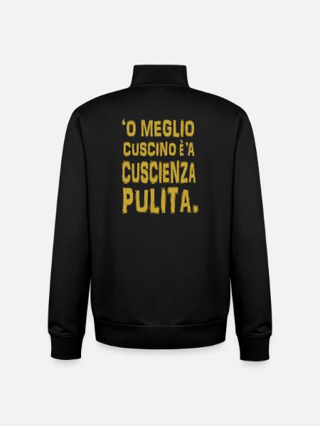 t-shirt Napoli dettto napoletano proverbio - Felpa unisex con zip in cotone biologico di Stanley/Stella - nero