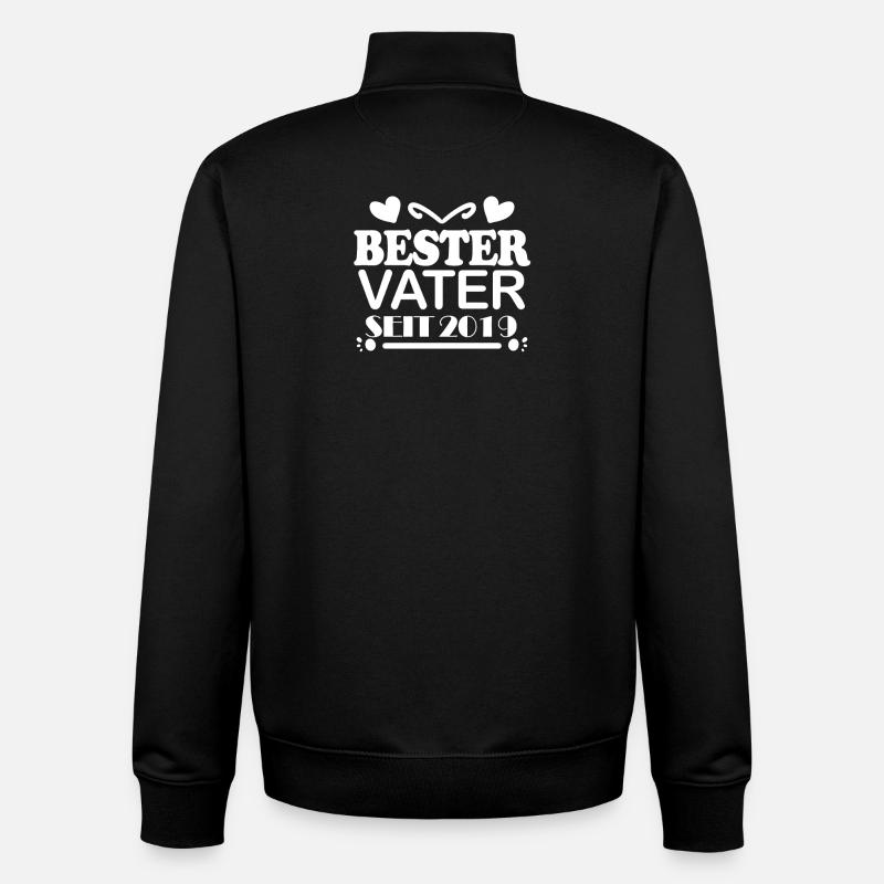 Bester Vater seit 2019 - Unisex Organic Zip Sweatshirt von Stanley/Stella - Schwarz