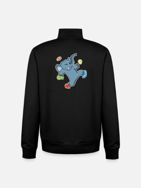Motif éléphant grimpant - Sweat zippé unisexe en coton bio Stanley/Stella - noir