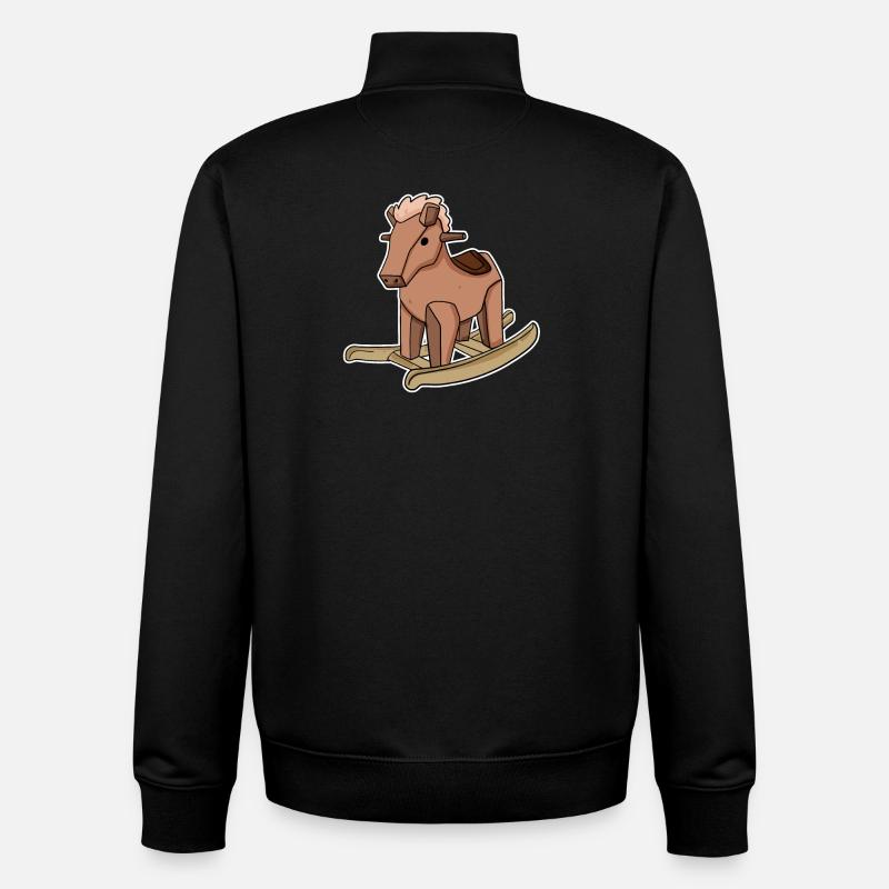 Cheval - Sweat zippé unisexe en coton bio Stanley/Stella - noir