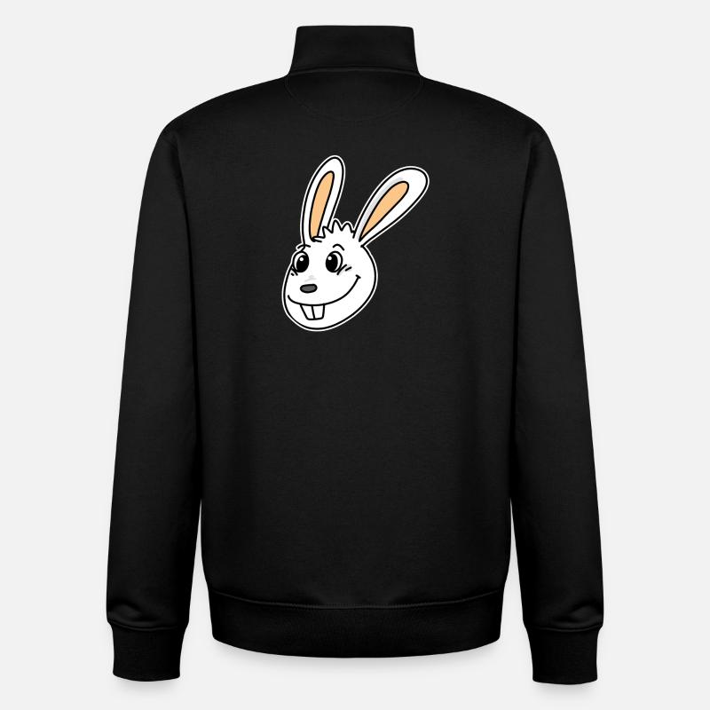 Rabbit Head Animal Head - Unisex Organic Zip Sweatshirt by Stanley/Stella - black