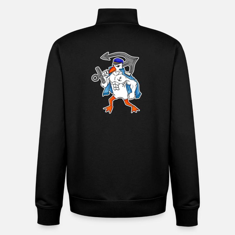 Nordsee Möwe mit Anker - Unisex Organic Zip Sweatshirt von Stanley/Stella - Schwarz