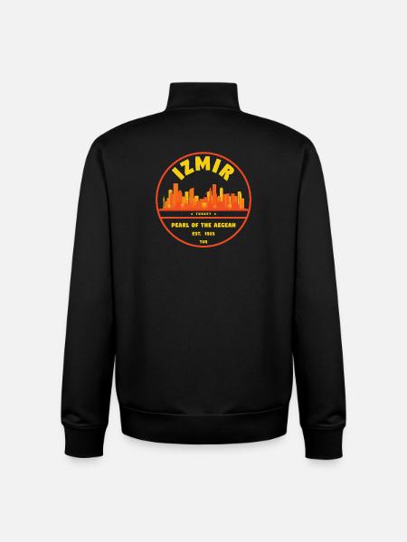 Izmir Skyline Badge – Pearl of the Aegean Sea - Unisex Organic Zip Sweatshirt by Stanley/Stella - black