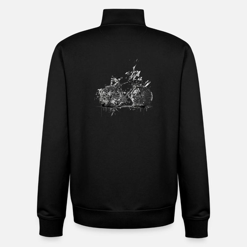 Silhouette de vélo Water Splash - Sweat zippé unisexe en coton bio Stanley/Stella - noir