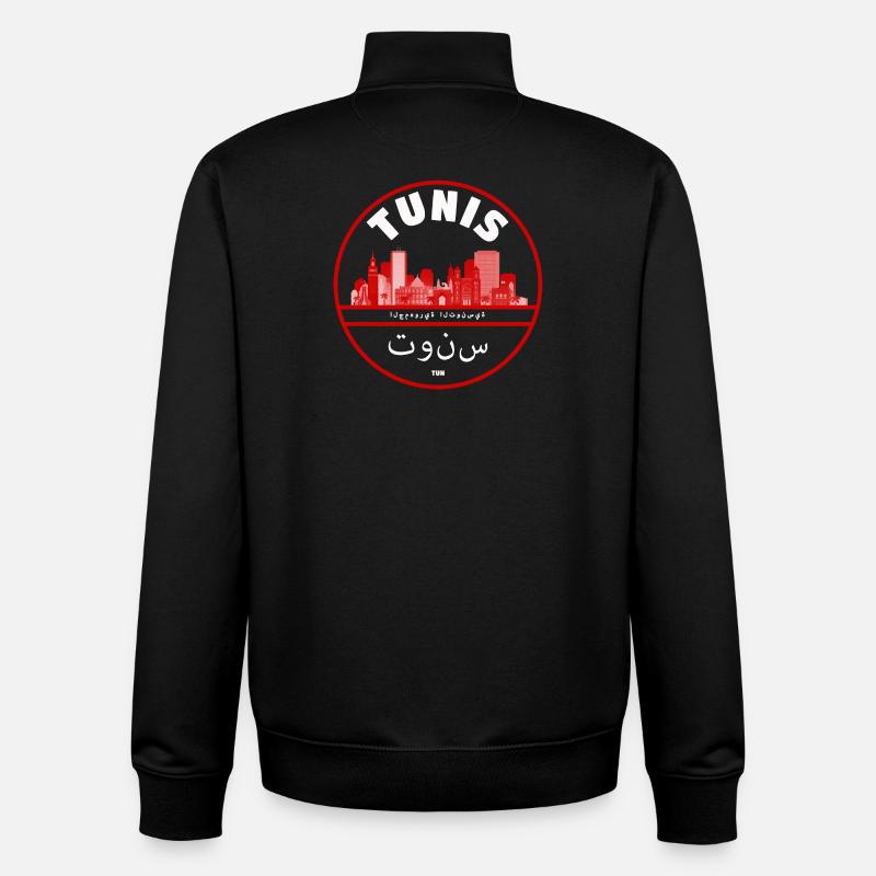 Tunis Stadtsilhouette Emblem - Unisex Organic Zip Sweatshirt von Stanley/Stella - Schwarz
