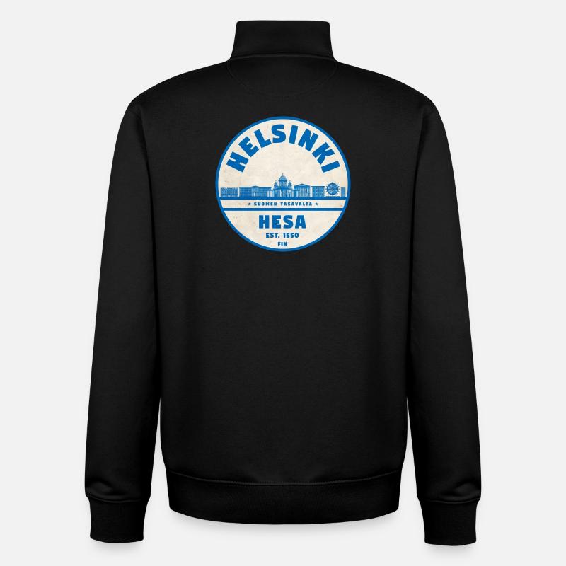 Helsinki Skyline Emblem 1550 - Unisex Organic Zip Sweatshirt von Stanley/Stella - Schwarz
