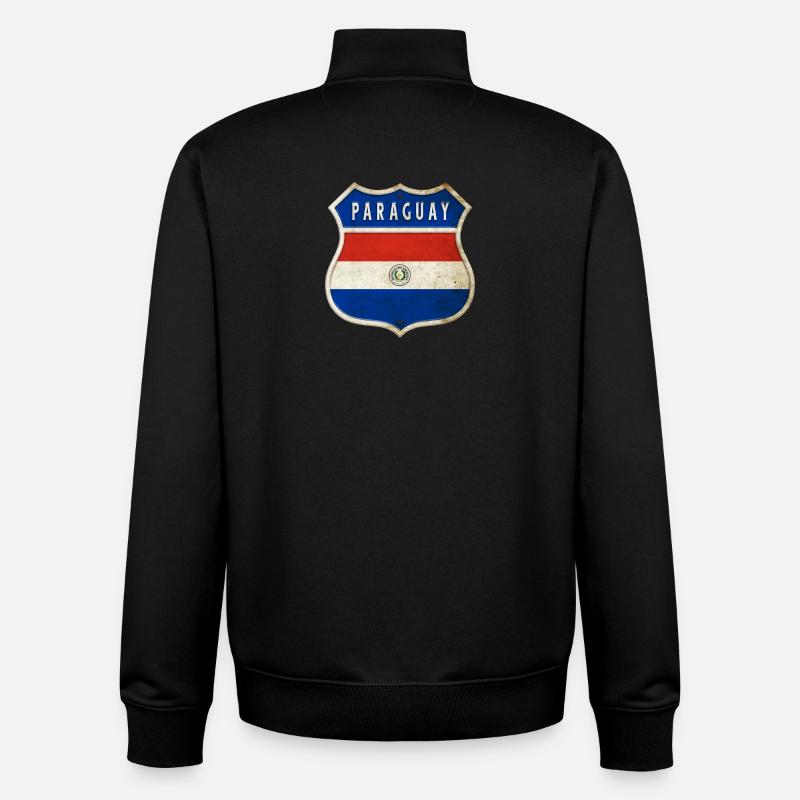 Design du drapeau du Paraguay - Sweat zippé unisexe en coton bio Stanley/Stella - noir