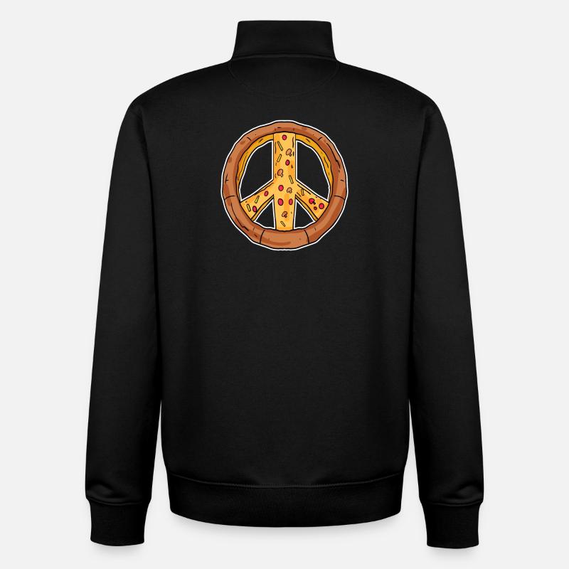 Peace Pizza Frieden - Sweat zippé unisexe en coton bio Stanley/Stella - noir