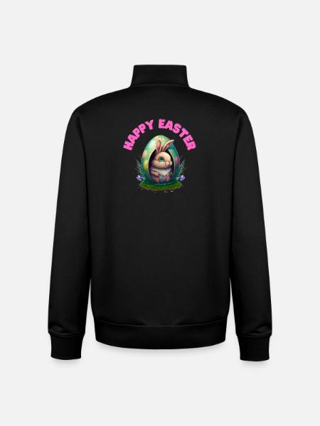 Happy Easter Happy Easter - Unisex Organic Zip Sweatshirt by Stanley/Stella - black