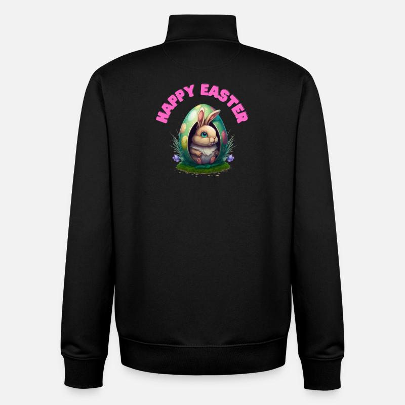 Happy Easter Happy Easter - Unisex Organic Zip Sweatshirt by Stanley/Stella - black