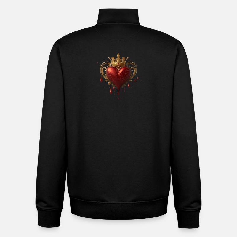 Herz mit Krone - Unisex Organic Zip Sweatshirt von Stanley/Stella - Schwarz