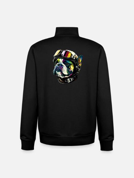 Bulldog Pilot - Unisex Organic Zip Sweatshirt by Stanley/Stella - black