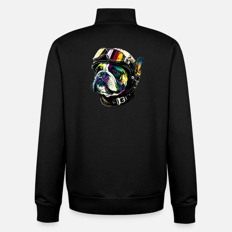 Bulldoggen-Pilot - Unisex Organic Zip Sweatshirt von Stanley/Stella - Schwarz