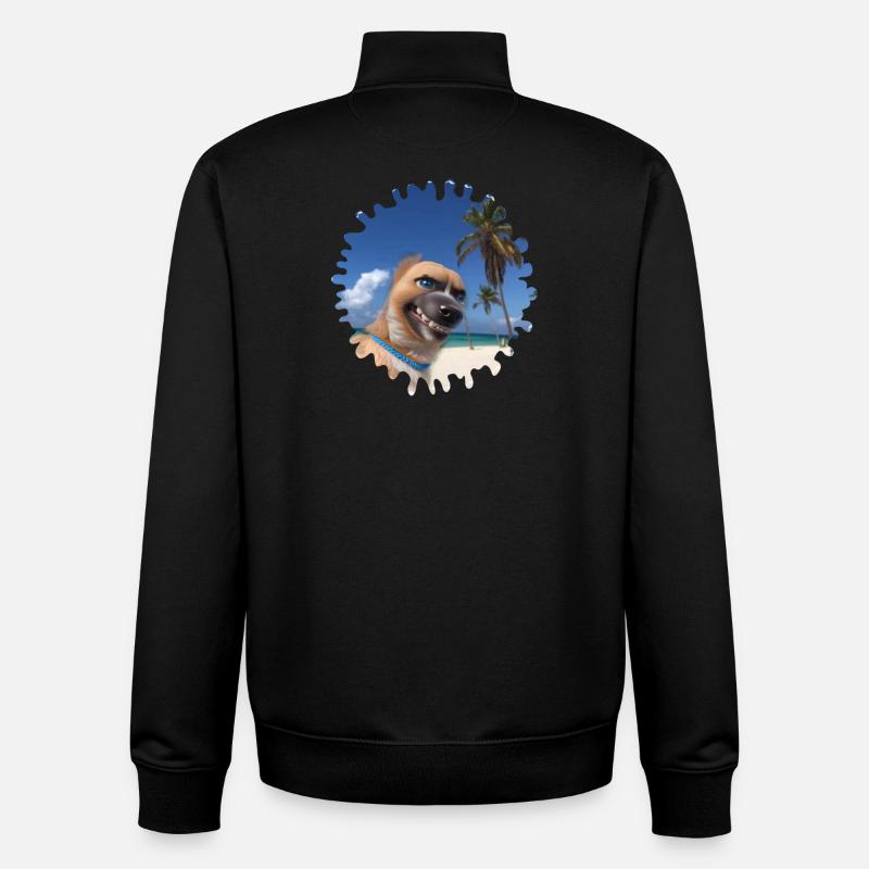 Crazy Beach Dog - Unisex Organic Zip Sweatshirt von Stanley/Stella - Schwarz