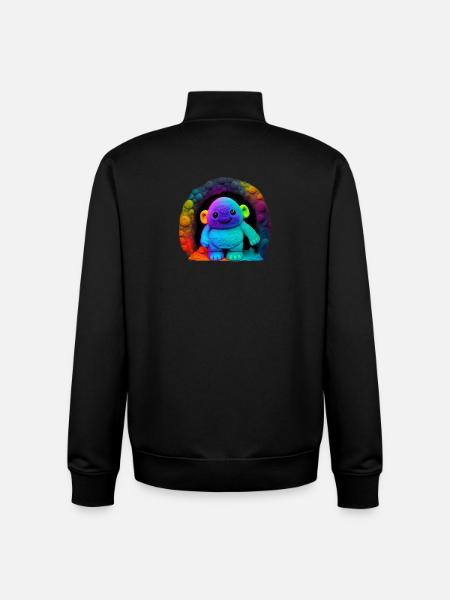 Neon Regenbogenaffe im Tunnel - Unisex Organic Zip Sweatshirt von Stanley/Stella - Schwarz