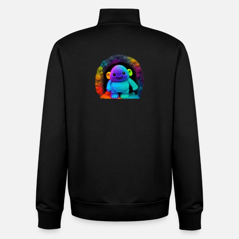 Neon Regenbogenaffe im Tunnel - Unisex Organic Zip Sweatshirt von Stanley/Stella - Schwarz