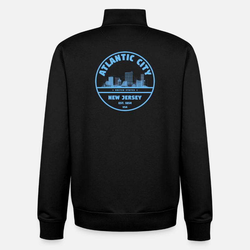 Atlantic City Skyline Jersey - Unisex Organic Zip Sweatshirt von Stanley/Stella - Schwarz