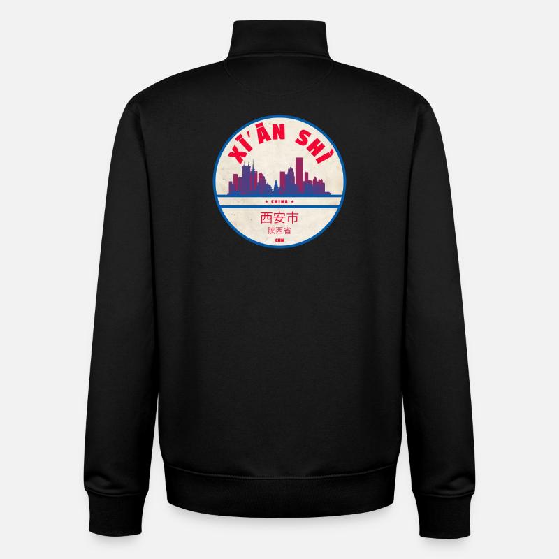 Xi’an Skyline Abzeichen - Unisex Organic Zip Sweatshirt von Stanley/Stella - Schwarz