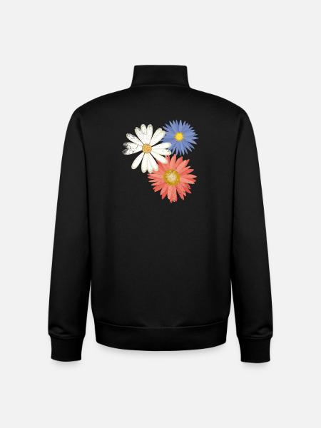 3 flowers - Unisex Organic Zip Sweatshirt by Stanley/Stella - black