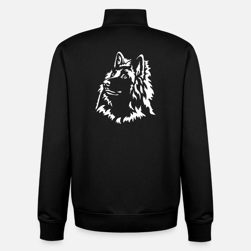 Tervueren Head « Black Edition » - Sweat zippé unisexe en coton bio Stanley/Stella - noir