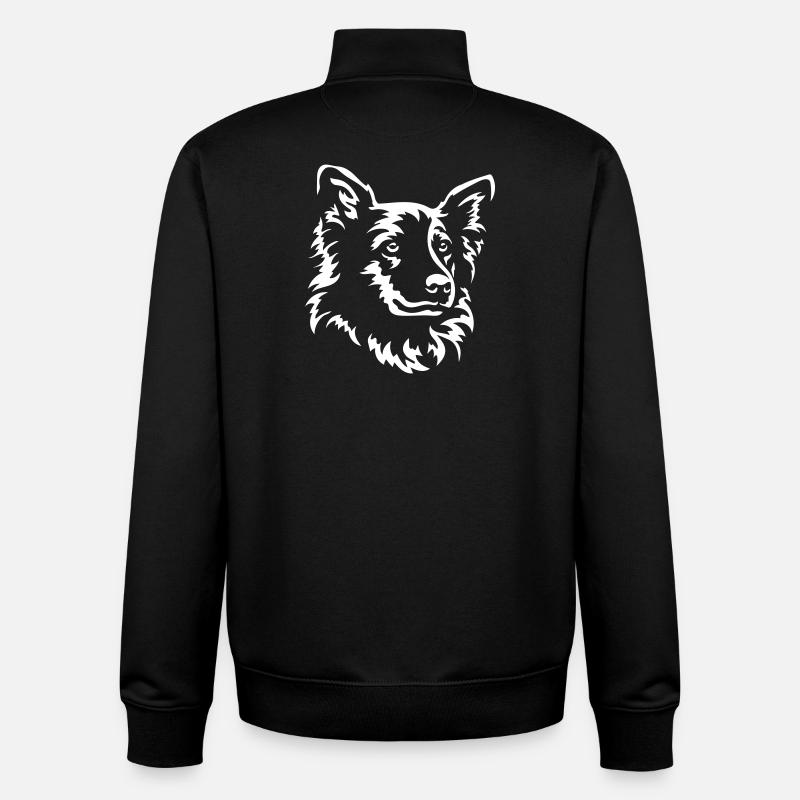 Harzer Fuchs Head « Black Edition » - Sweat zippé unisexe en coton bio Stanley/Stella - noir