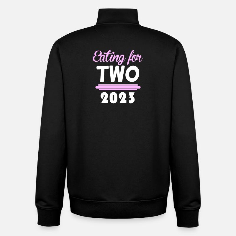 Grossesse Gémeaux 2023 - Sweat zippé unisexe en coton bio Stanley/Stella - noir