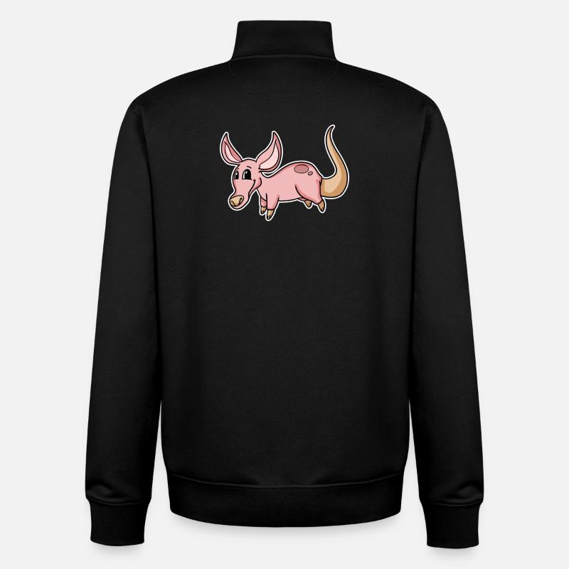 Oryctérope - Sweat zippé unisexe en coton bio Stanley/Stella - noir