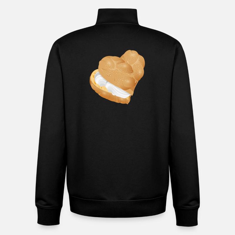 Crème fourrée crème puff coeur - Sweat zippé unisexe en coton bio Stanley/Stella - noir